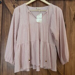 NWT Hem & Thread Pink Women's Top Small
